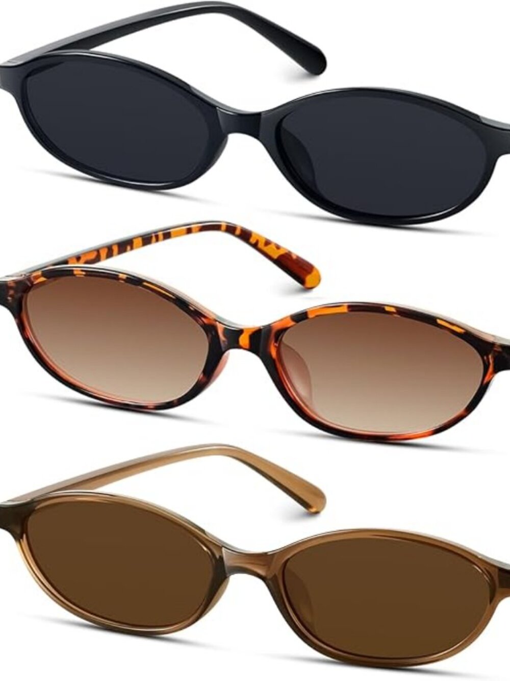 Retro Oval Sunglasses for Women 90s Design Small Cat Eye Sun Glasses UV Protecti